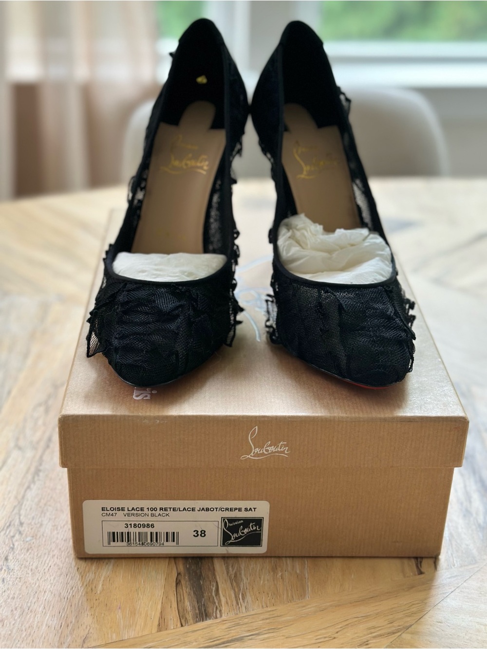 Christian Louboutin Eloise Lace 100 Pumps Black 38 - Picture 5 of 9